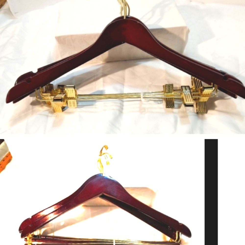 QUALITY HANGER NEW WITH CLIP CHERRY COLOR GOLD CLIP 12 For $25 Sz 17.5